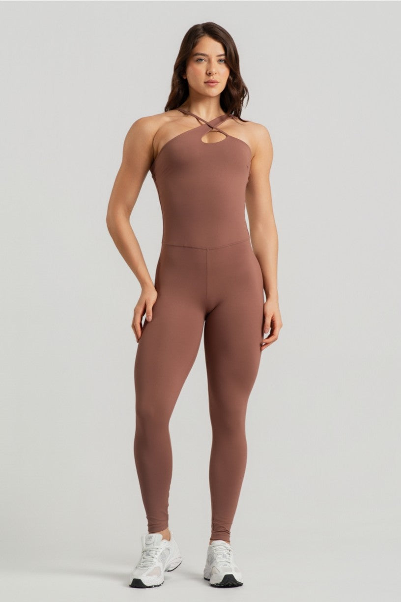 Macacão Assimétrico com Alças Diferenciadas (Canela) | Ref: K4952-A