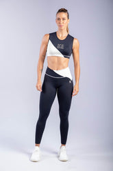 [CONJUNTO] - Top + Calça Legging Duo (Preto / Off-White) | Ref: K3350-A