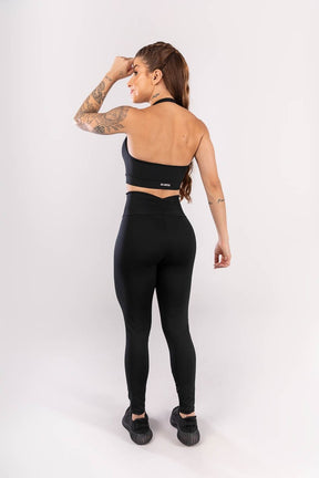 [CONJUNTO] Legging + Top Frente Única Com Franzido na Frente (preto)