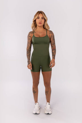 Macaquinho com Alças Cruzadas (Verde Militar) | Ref: K3996-B