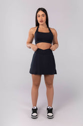 [CONJUNTO] - Top + Short Saia com Cós Transpassado (Preto) | Ref: K4066-A