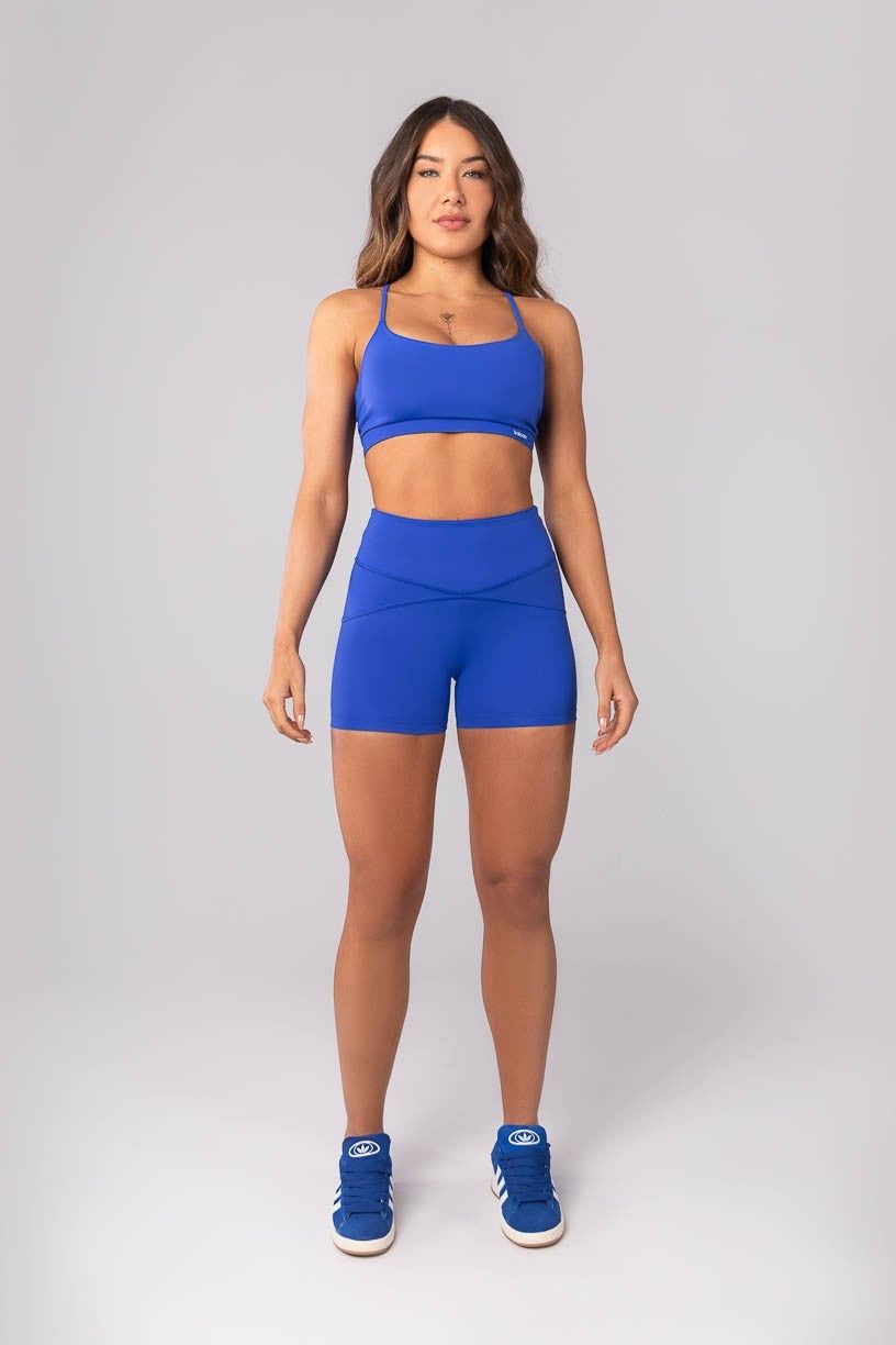 [CONJUNTO] Top + Short com Recortes no Quadril (Azul) | Ref: K4136-B