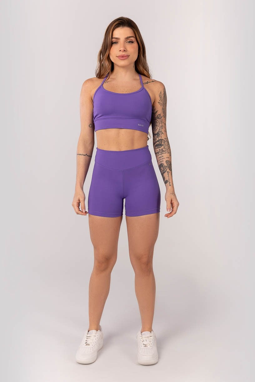[CONJUNTO] - Top + Short com Cós Arredondado (Violeta) | Ref: K4231-A