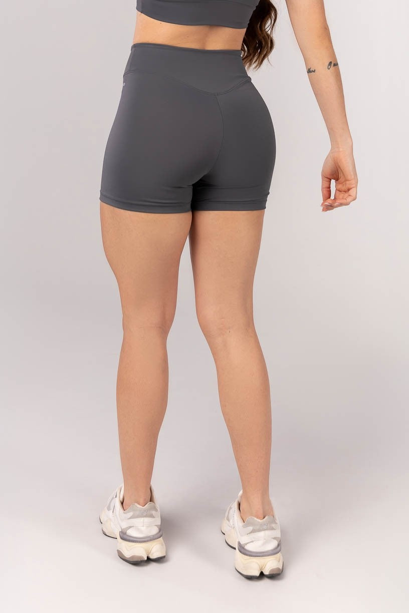 [CONJUNTO] - Top + Short com Cós Arredondado (Grafite) | Ref: K4231-B