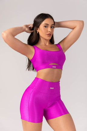 [CONJUNTO] Top + Short com Bolsos Laterais (Roxo) | Ref: K4307-B