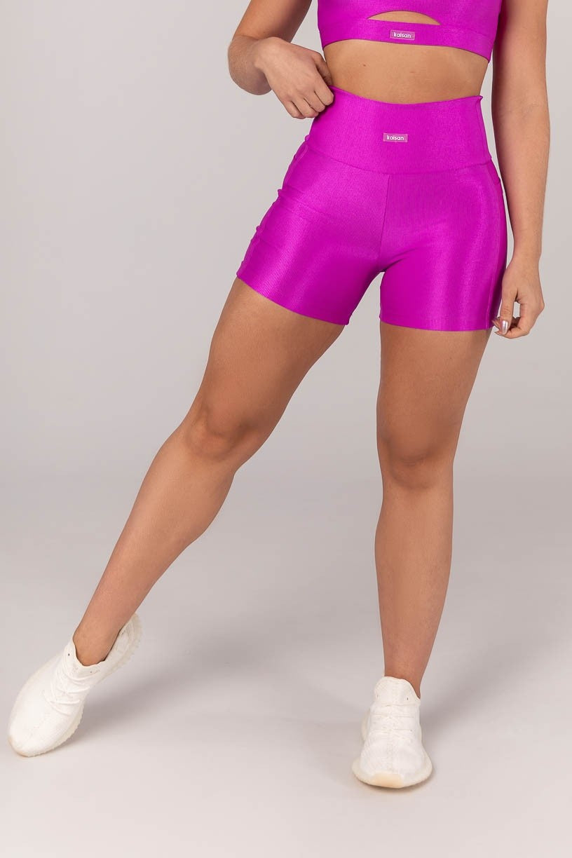 [CONJUNTO] Top + Short com Bolsos Laterais (Roxo) | Ref: K4307-B