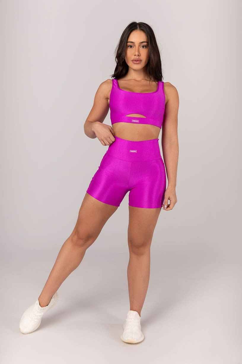 [CONJUNTO] Top + Short com Bolsos Laterais (Roxo) | Ref: K4307-B
