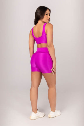 [CONJUNTO] Top + Short com Bolsos Laterais (Roxo) | Ref: K4307-B