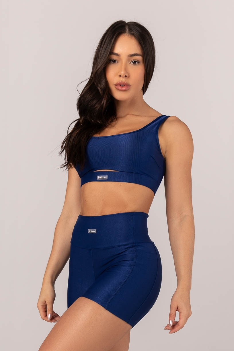 [CONJUNTO] Top + Short com Bolsos Laterais (Azul) | Ref: K4307-A 1 Come