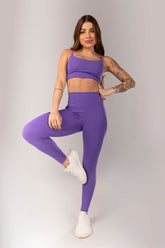 [CONJUNTO] - Top + Calça Legging com Recortes Costas (Violeta) | Ref: K4343-A