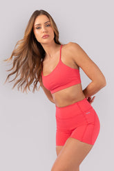 [CONJUNTO] Top + Short com Coberturas (Rosa Pink) | Ref: K4388-A