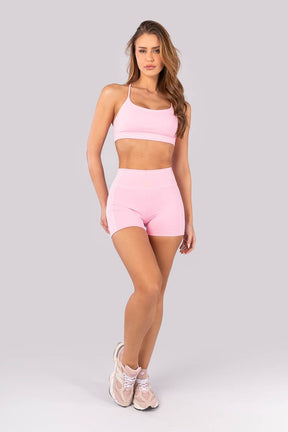 [CONJUNTO] Top + Short com Coberturas (Rosa Claro) | Ref: K4388-B