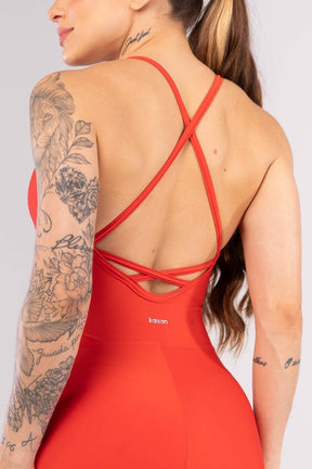 Macaquinho com Alças Cruzadas (Vermelho Tomate) | Ref: K3996-D