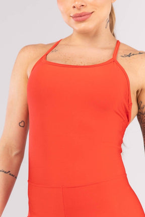 Macaquinho com Alças Cruzadas (Vermelho Tomate) | Ref: K3996-D