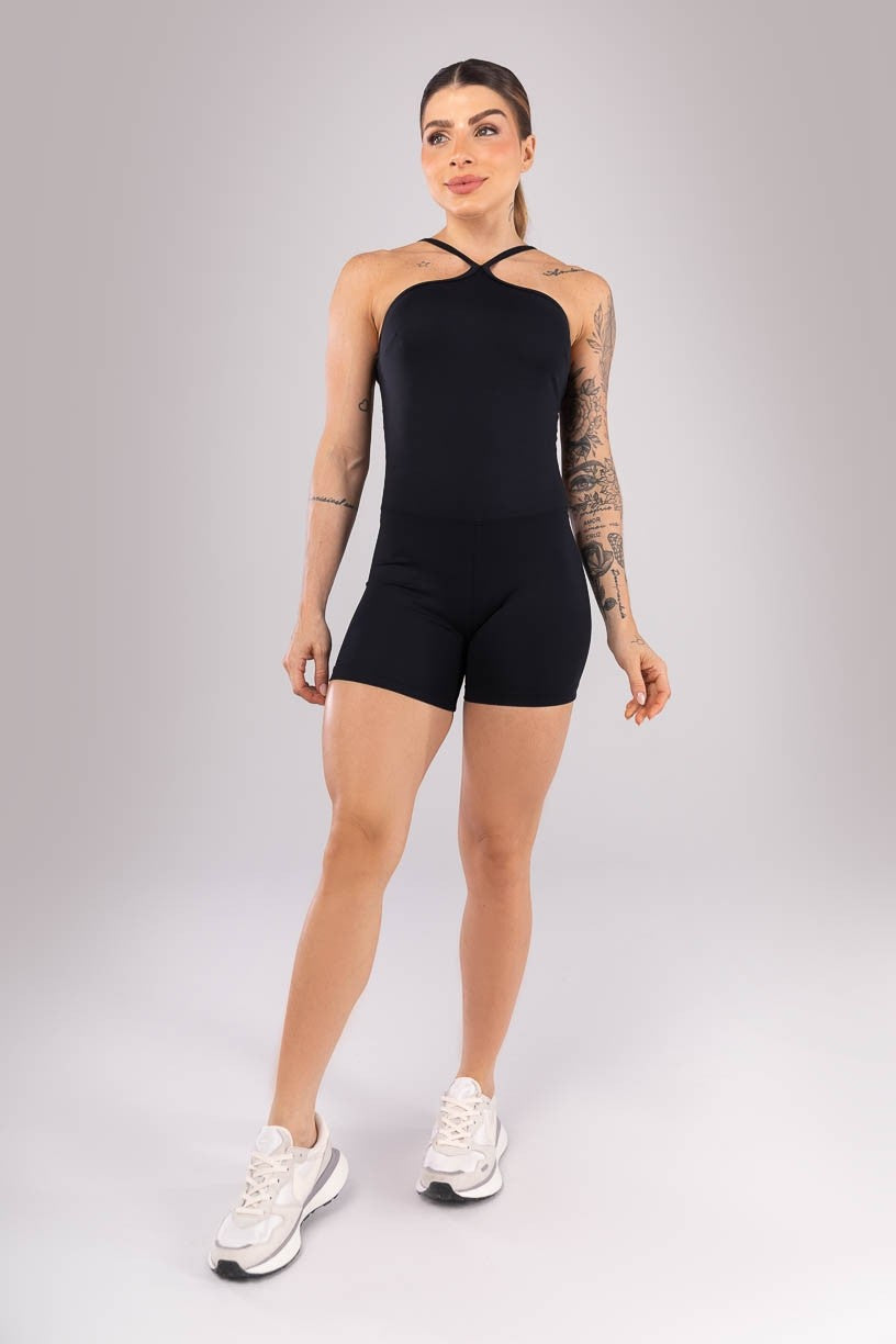 Macaquinho com Alças Diferenciadas Reguláveis (Preto) | Ref: K4439-C