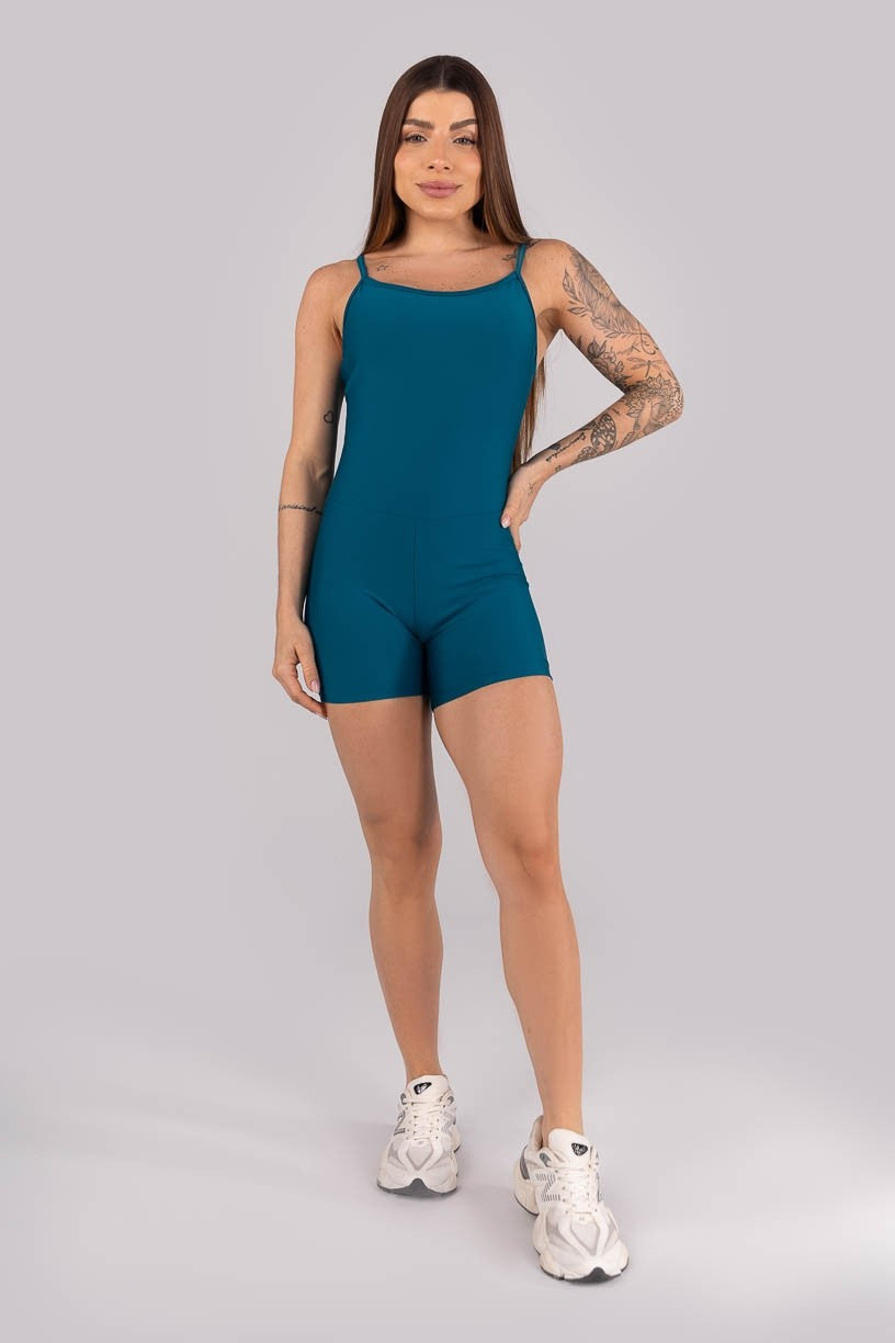 Macaquinho Alças Reguláveis e Tiras Costas (Azul Petróleo) | Ref: K4272-D