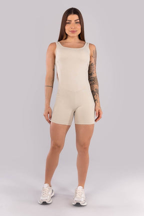 Macaquinho com Alças Largas e Costas Abertas (Bege) | Ref: K4469-C