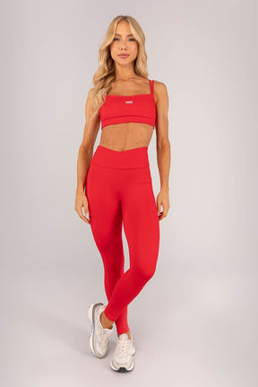 [CONJUNTO] - Top + Calça Legging com Cós Transpassado e Bolsos (Rubi) | Ref: K4360-D