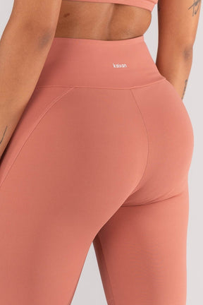 [CONJUNTO] - Top + Calça Legging Com Cós Transpassado e Bolsos Com Vivo (telha/vanilla) | Ref: K4618-b