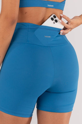 [CONJUNTO] - Top + Short Sem Gancho e Cobertura e Bolso no Cós (oceano) | Ref: K4629-a