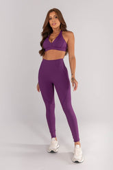 [CONJUNTO] - Top + Calça Legging Sem Gancho e Cobertura e Bolso no Cós (ametista) | Ref: K4628-b