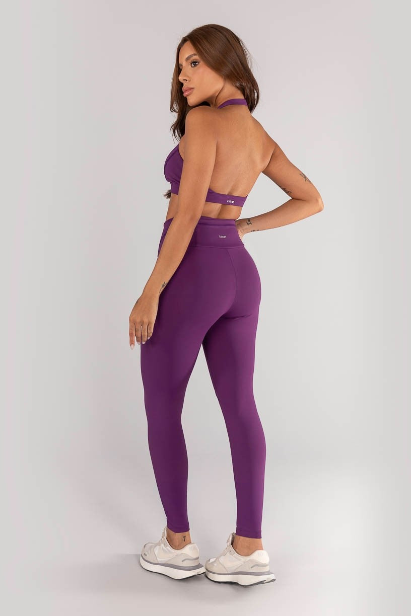 [CONJUNTO] - Top + Calça Legging Sem Gancho e Cobertura e Bolso no Cós (ametista) | Ref: K4628-b