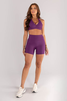 [CONJUNTO] - Top + Short Sem Gancho e Cobertura e Bolso no Cós (ametista) | Ref: K4629-b