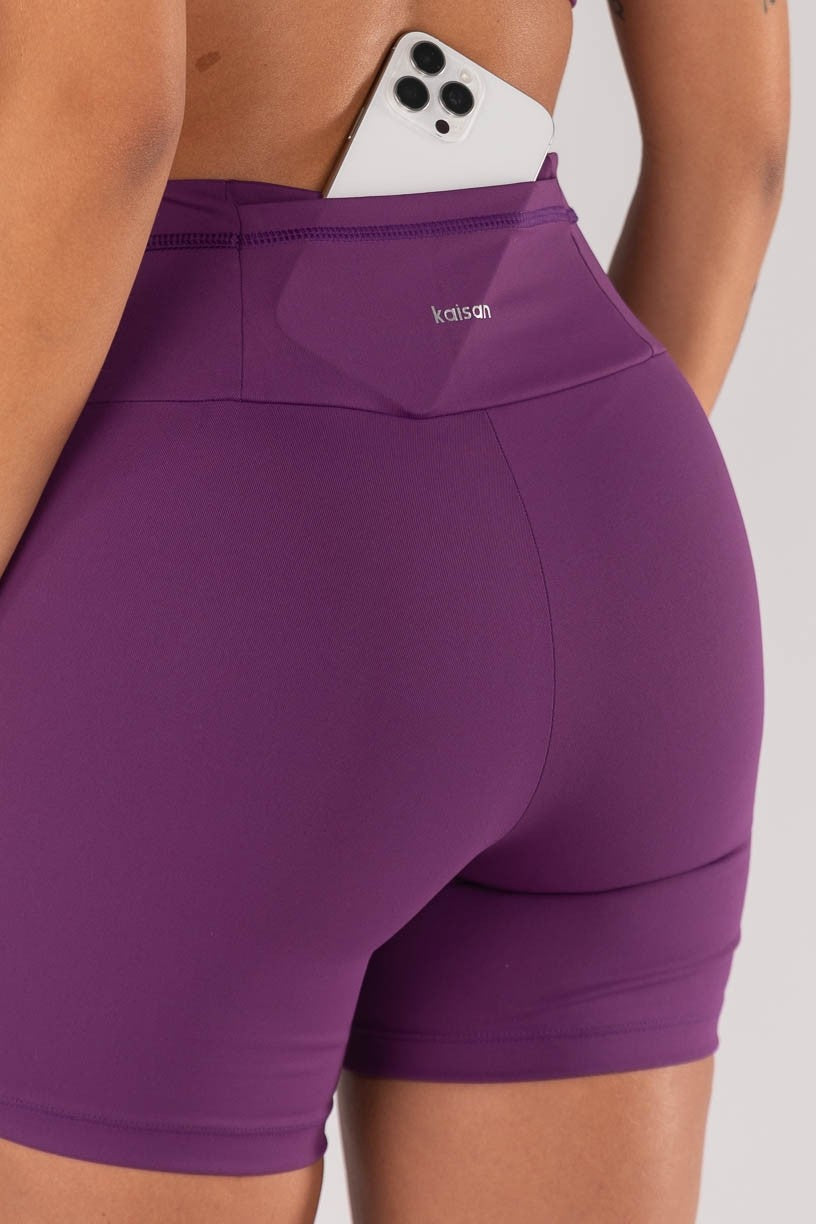 [CONJUNTO] - Top + Short Sem Gancho e Cobertura e Bolso no Cós (ametista) | Ref: K4629-b