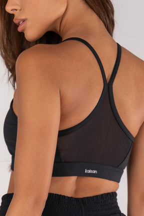 [CONJUNTO] - Short + Top Alças Com Recorte Em Tule (preto) | Ref: K4638-a