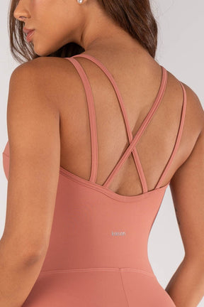 Macaquinho Com Decote Halter Com Alças Duplas (telha) | Ref: K4640-b