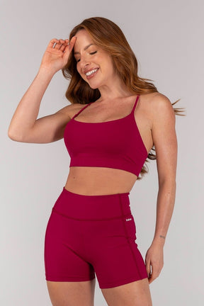 [CONJUNTO] Short + Top com Alças Ajustáveis nas Costas (Açaí) | Ref: K4386-C