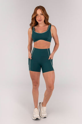 [CONJUNTO] Short + Top Alças Largas e Viés com Vivo Embutido (Imperial / Off-White) | Ref: K4646-B