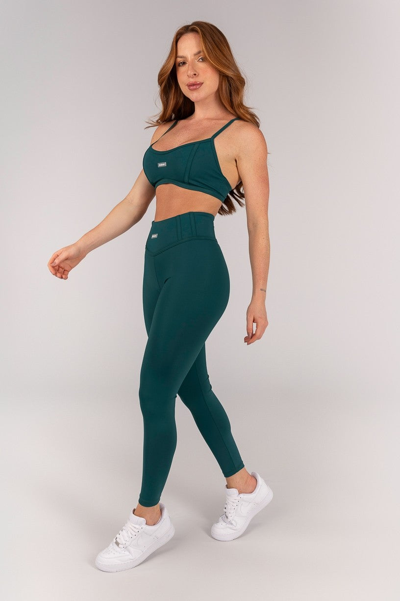 [CONJUNTO] Top + Calça Legging sem Gancho e Detalhes Em Chapado (Imperial) | Ref: K4650-A