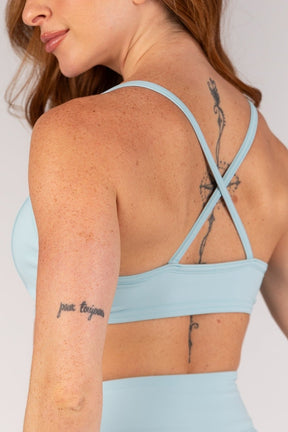 [CONJUNTO] Short + Top com Alças e Detalhe Em Chapado (Glacial) | Ref: K4649-B