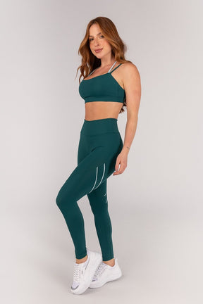 [CONJUNTO] Top + Calça Legging com Recorte no Bumbum e Vivos (Imperial / Vanilla) | Ref: K4653-A