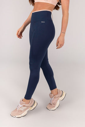 [CONJUNTO] Top + Calça Legging com Passante e Vira (Azul Marinho) | Ref: K4656-B