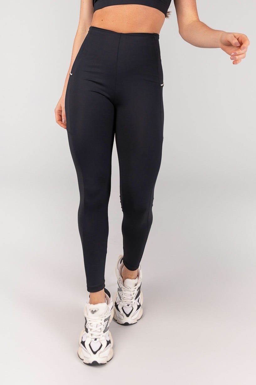 [CONJUNTO] Top + Calça Legging sem Cós Aparente e Bolsos (Preto / Off-White) | Ref: K4662-B