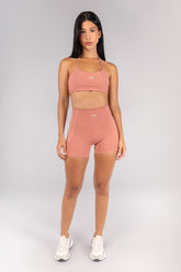 [CONJUNTO] Short + Top Frente Única com Tiras nas Costas (Telha) | Ref: K4523-D