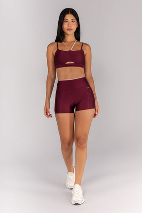 [CONJUNTO] Top + Short com Vira e Vivo (Vinho / Rose) | Ref: K4372-C