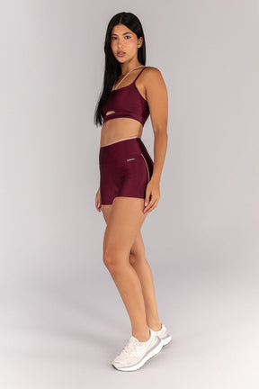 [CONJUNTO] Top + Short com Vira e Vivo (Vinho / Rose) | Ref: K4372-C