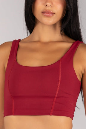 [CONJUNTO] Top + Calça Legging sem Gancho com Bolso e Cobertura (Vinho) | Ref: K4680-A