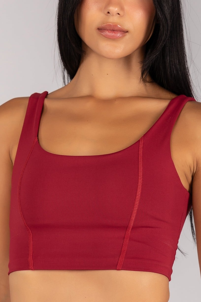 [CONJUNTO] Top + Calça Legging sem Gancho com Bolso e Cobertura (Vinho) | Ref: K4680-A