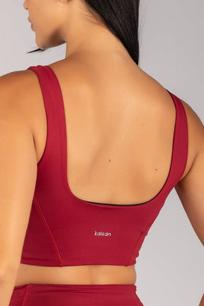 [CONJUNTO] Top + Calça Legging sem Gancho com Bolso e Cobertura (Vinho) | Ref: K4680-A