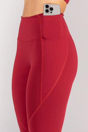 [CONJUNTO] Top + Calça Legging sem Gancho com Bolso e Cobertura (Vinho) | Ref: K4680-A