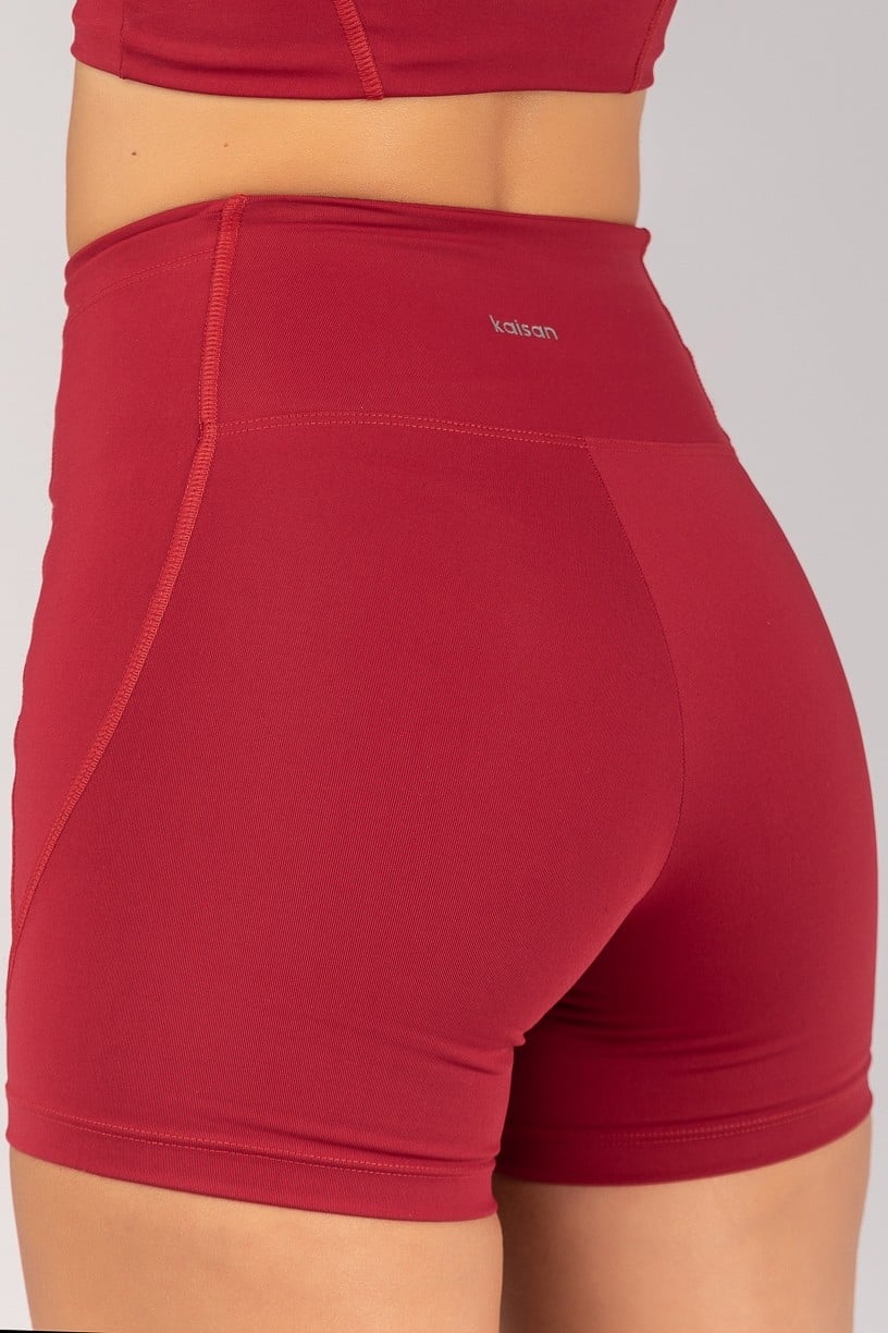 [CONJUNTO] Short + Top Alongado com Detalhes de Cobertura (Vinho) | Ref: K4679-A