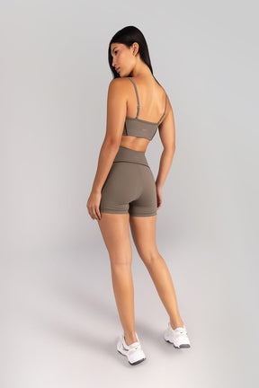 [CONJUNTO] Short + Top com Vivo e Viés Contrastante (Oliva / Preto) | Ref: K4682-B