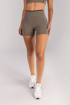 [CONJUNTO] Short + Top com Vivo e Viés Contrastante (Oliva / Preto) | Ref: K4682-B