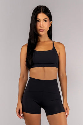 [CONJUNTO] Short + Top com Tiras Trabalhadas nas Costas (Preto) | Ref: K4688-B