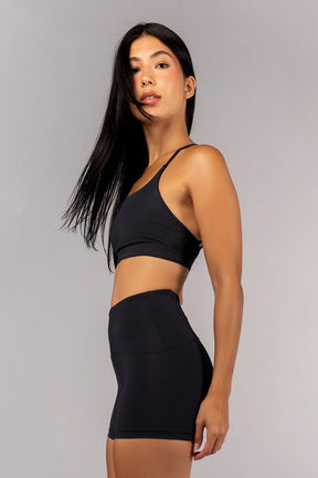 [CONJUNTO] Short + Top com Tiras Trabalhadas nas Costas (Preto) | Ref: K4688-B