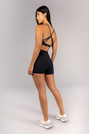 [CONJUNTO] Short + Top com Tiras Trabalhadas nas Costas (Preto) | Ref: K4688-B